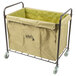 Lavex Lodging Commercial Laundry Cart/Trash Cart with Handles, 12 Bushel Metal Frame and Canvas Bag Main Thumbnail 3