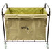 Lavex Lodging Commercial Laundry Cart/Trash Cart with Handles, 12 Bushel Metal Frame and Canvas Bag Main Thumbnail 4
