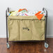 Lavex Lodging Commercial Laundry Cart/Trash Cart with Handles, 12 Bushel Metal Frame and Canvas Bag Main Thumbnail 1