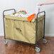 Lavex Lodging Commercial Laundry Cart/Trash Cart with Handles, 12 Bushel Metal Frame and Canvas Bag Main Thumbnail 6