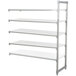 A white metal Camshelving Elements add-on unit with metal and solid shelves.