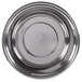 A 11 quart stainless steel inset with a round rim.