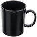 A black GET Tritan mug with a handle.