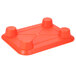 An orange plastic GET fast food tray with cup holders.