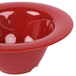 A red Sensation melamine bowl with a wide rim.