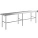 Regency 30" x 108" 16-Gauge 304 Stainless Steel Commercial Open Base Work Table with 4" Backsplash Main Thumbnail 4