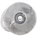 A Hobart aluminum dough hook for 80 qt. bowls, a round metal object with a hole in the center.
