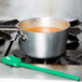 Mercer Culinary M33182GR Hell's Tools® 11 7/8" Green High Temperature Mixing Spoon Main Thumbnail 4