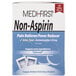 A blue and white Medi-First box of non-aspirin acetaminmedicinemedicine tablets.
