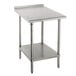 Advance Tabco FMS-300 30" x 30" 16 Gauge Stainless Steel Commercial Work Table with Undershelf and 1 1/2" Backsplash Main Thumbnail 1