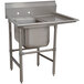 A stainless steel Advance Tabco pot sink with one drainboard on the right.
