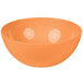 An orange bowl with a white background.