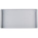 A rectangular gray fiberglass tray with screws.