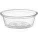 A clear plastic Choice souffle cup with a clear rim.