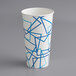A white Choice paper cold cup with blue lines on it.