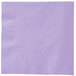 A Creative Converting luscious lavender purple 3-ply paper napkin with a white border.
