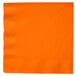 A Sunkissed Orange paper dinner napkin with a white border.