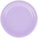 A luscious lavender purple paper plate on a white background.