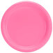 Creative Converting 28304211 7" Candy Pink Plastic Plate - 240/Case Main Thumbnail 2