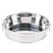 An American Metalcraft stainless steel round metal tub with handles.