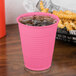 Creative Converting 28304281 16 oz. Candy Pink Plastic Cup - 240/Case Main Thumbnail 1