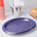 Creative Converting 433268 12" x 10" Purple Oval Paper Platter - 96/Case Main Thumbnail 3