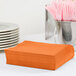 Creative Converting 139352135 Sunkissed Orange 2-Ply 1/4 Fold Luncheon Napkin - 600/Case Main Thumbnail 3