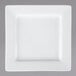 A Libbey white porcelain square plate with a wide white border.