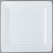 A Libbey ultra bright white square porcelain plate with a wide square rim.