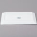 A white rectangular Libbey porcelain plate with an embossed logo.