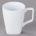 A Libbey ultra bright white porcelain mug with a white handle.