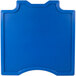 A navy blue plastic square shelf with a curved edge.