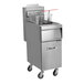 A large stainless steel Vulcan gas floor fryer with baskets.
