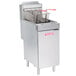 A Vulcan LG400-1 natural gas floor fryer with two baskets.