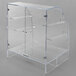 A clear acrylic Vollrath bakery display case with shelves.