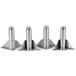 A group of stainless steel metal supports.