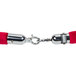 Aarco TR-11 Red 8' Stanchion Rope with Chrome Ends for Rope Style Crowd Control / Guidance Stanchion Main Thumbnail 4