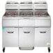 Vulcan 3VK65AF-1 PowerFry5 Natural Gas 195-210 lb. 3 Unit Floor Fryer System with Solid State Analog Controls and KleenScreen Filtration - 240,000 BTU Main Thumbnail 1