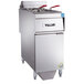 A large stainless steel Vulcan electric floor fryer with analog controls.