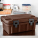 Cambro UPC160131 Camcarrier Ultra Pan Carrier® Dark Brown Top Loading 6" Deep Insulated Food Pan Carrier Main Thumbnail 1