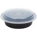 Pactiv Newspring NC723B 24 oz. Black 7" VERSAtainer Round Microwavable Container with Lid - 150/Case Main Thumbnail 2