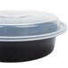 Pactiv Newspring NC723B 24 oz. Black 7" VERSAtainer Round Microwavable Container with Lid - 150/Case Main Thumbnail 5