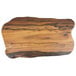 An American Metalcraft faux acacia melamine serving board with a curved wood edge.