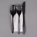 Choice Medium Weight Black Wrapped Plastic Cutlery Set with Napkin - 250/Case Main Thumbnail 3