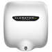 A white Excel XLERATOR®eco® hand dryer with black text.