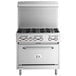 A stainless steel Cooking Performance Group 6 burner gas range.