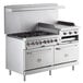 A stainless steel Cooking Performance Group commercial range with two standard ovens.