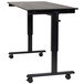 Luxor STANDCF60-BK/BO Stand Up Desk with Black Steel Frame and Black Oak Desktop - 60" Main Thumbnail 2