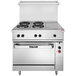 A Vulcan Endurance commercial electric range with stainless steel French plates and a hot top.