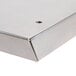 A stainless steel Vulcan reinforced high shelf with a hole in the middle.